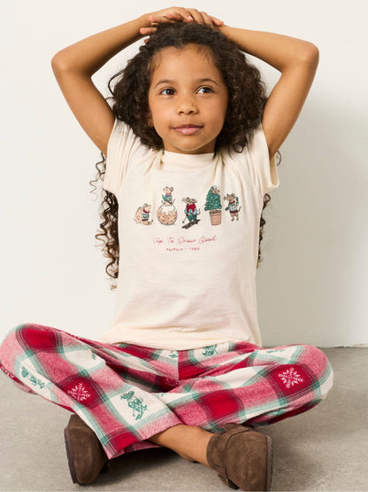 FatFace Shelter Kids Ivory Christmas Mouse Pyjama Set (3-12yrs) - image 8