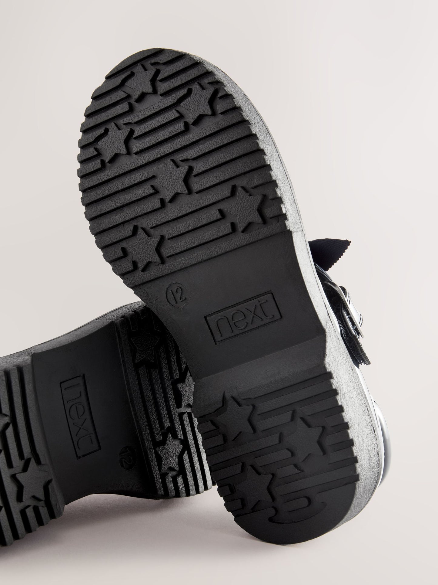 Navy Patent Standard Fit (F) Bow Chunky Mary Jane School Shoes image 4