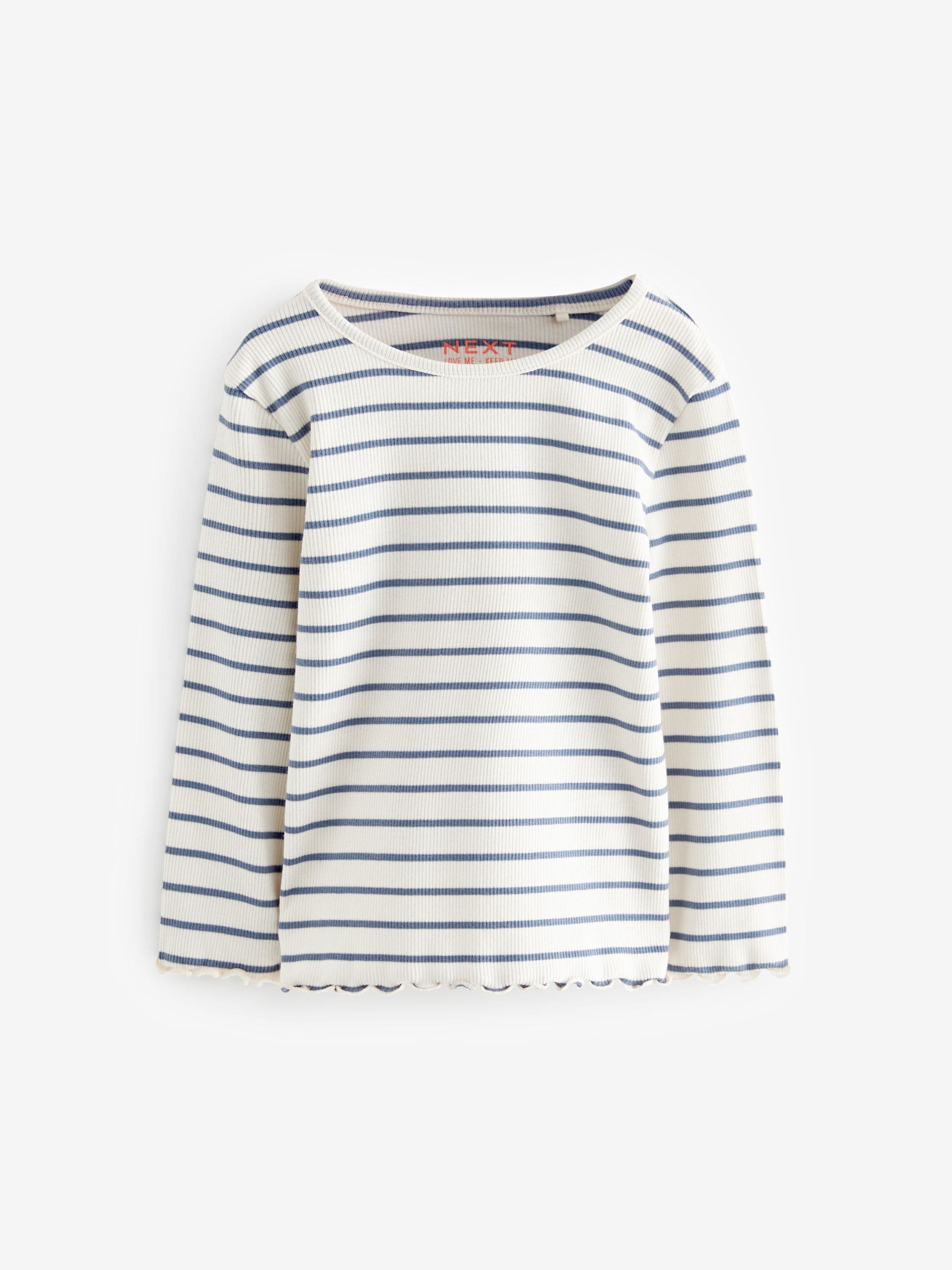 Navy Ribbed Long Sleeve Tops 5 Pack (3mths-7yrs) image 7