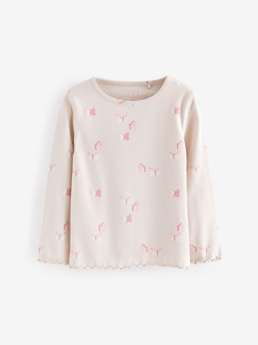 Dsiney Kidz - Pink Long Sleeve Ribbed Tops 5 Pack (3mths-7yrs) image 2