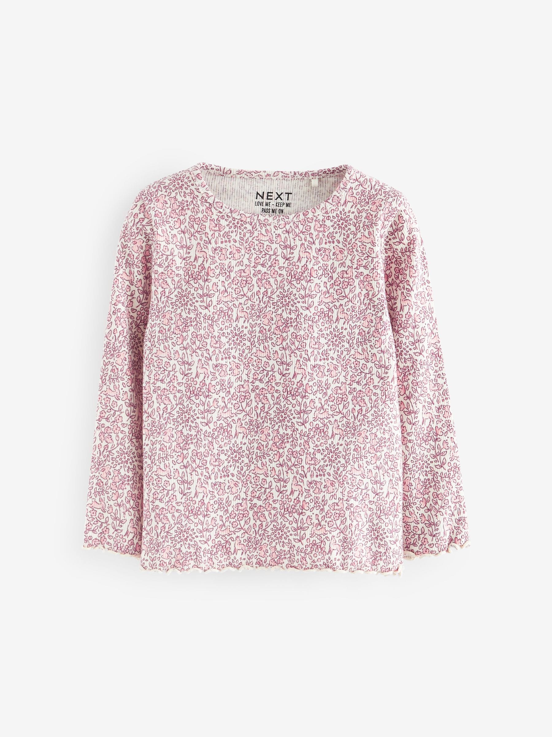 Dsiney Kidz - Pink Long Sleeve Ribbed Tops 5 Pack (3mths-7yrs) image 3
