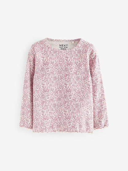 Dsiney Kidz - Pink Long Sleeve Ribbed Tops 5 Pack (3mths-7yrs) image 3