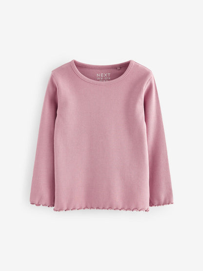 Dsiney Kidz - Pink Long Sleeve Ribbed Tops 5 Pack (3mths-7yrs) image 4
