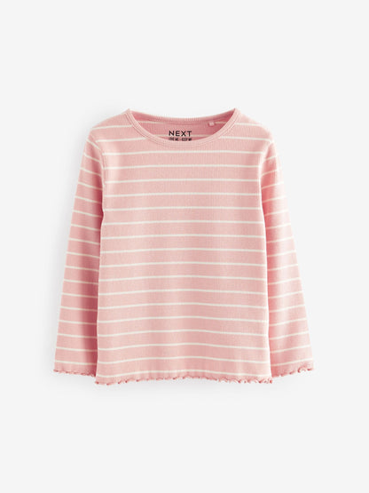 Dsiney Kidz - Pink Long Sleeve Ribbed Tops 5 Pack (3mths-7yrs) image 6