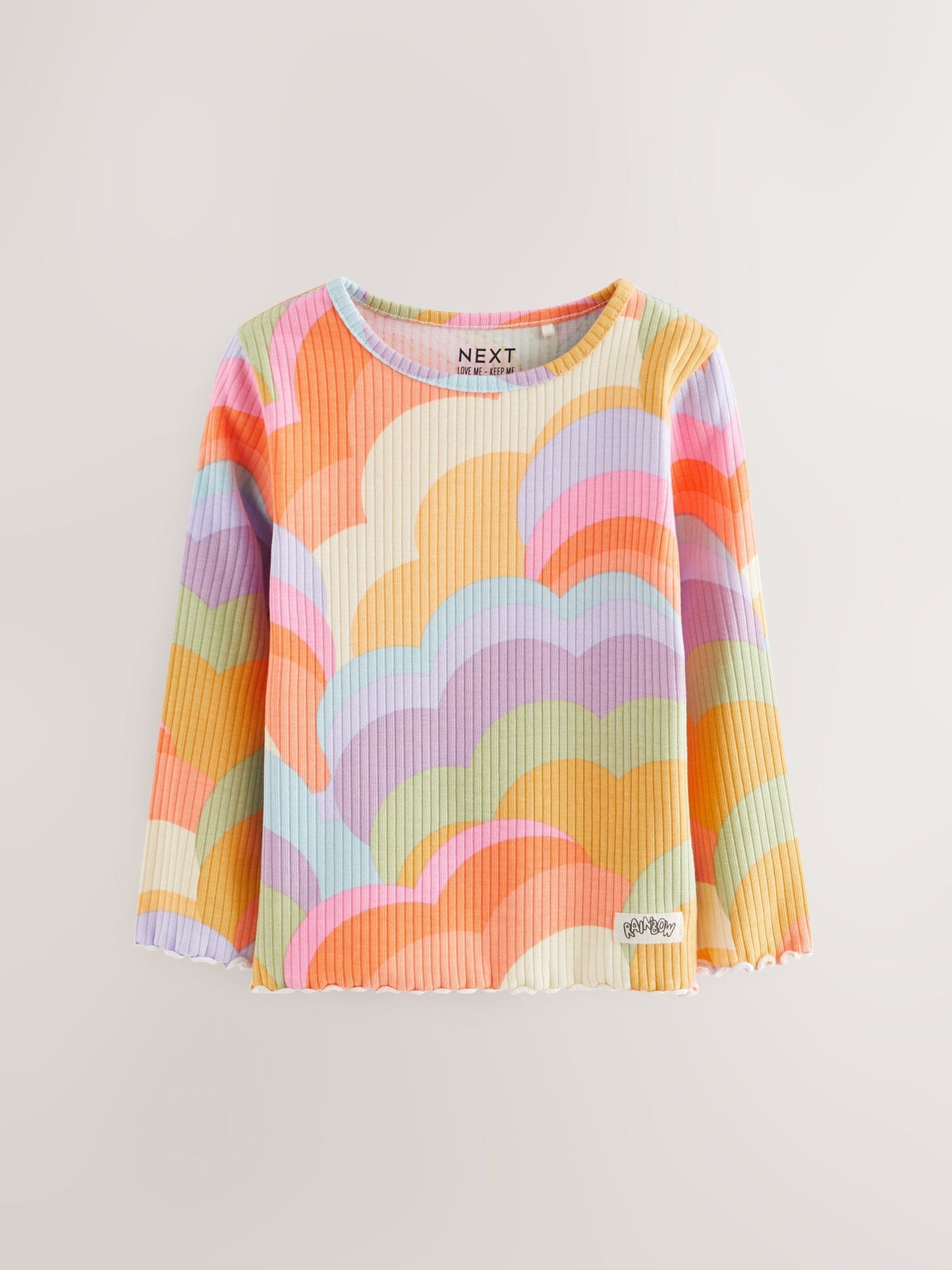 Rainbow Ribbed Long Sleeve Tops 5 Pack (3mths-7yrs) image 4