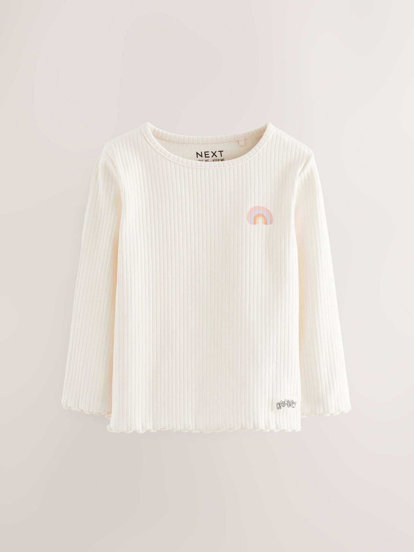 Rainbow Ribbed Long Sleeve Tops 5 Pack (3mths-7yrs) image 6