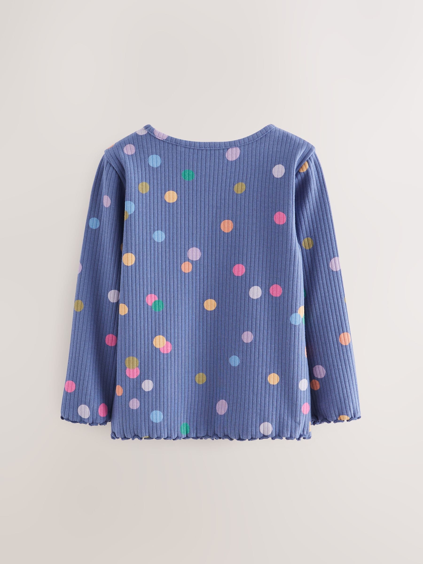 Rainbow Ribbed Long Sleeve Tops 5 Pack (3mths-7yrs) image 8