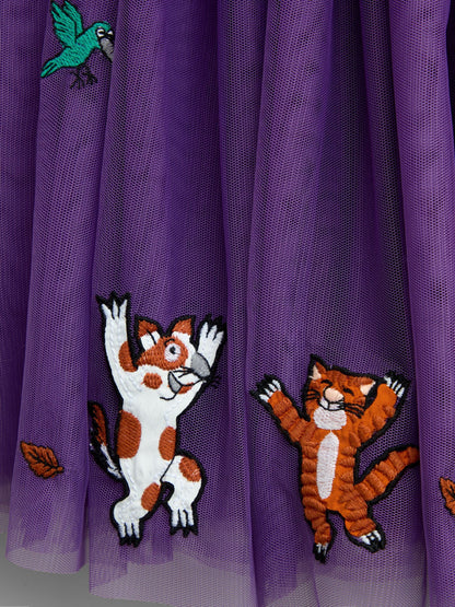 JoJo Maman Bébé Purple Stripe Room On The Broom Party Dress - image 3