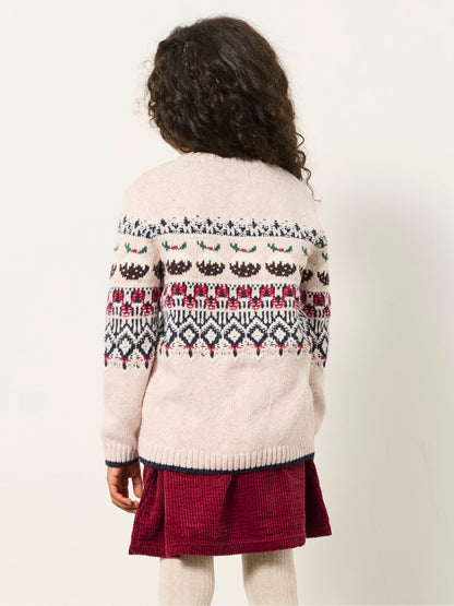 FatFace Kids Matching Family Cream Christmas Pudding Fairisle Jumper (3-12yrs) - image 2