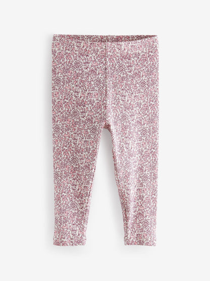 Pink Ribbed Leggings 5 Pack (3mths-7yrs) image 2