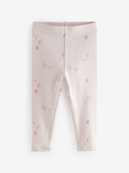 Pink Ribbed Leggings 5 Pack (3mths-7yrs) image 6