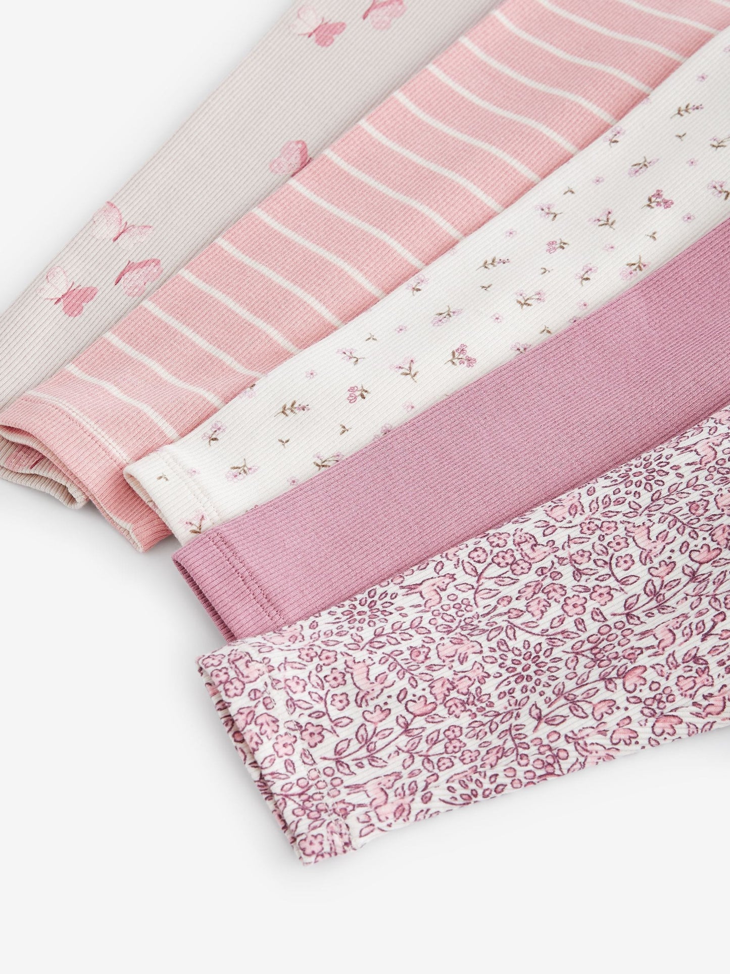 Pink Ribbed Leggings 5 Pack (3mths-7yrs) image 8