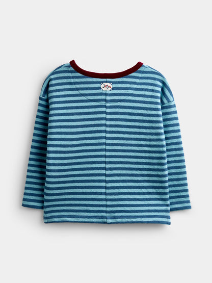 JoJo Maman Bébé Blue Stripe Seagull Appliqué Long Sleeve Top - image 2