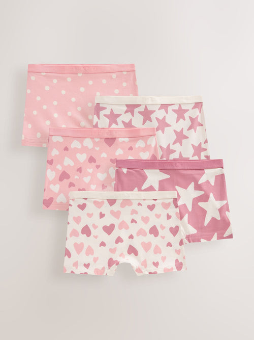 Pink Short Briefs 5 Pack (2-16yrs) image 1