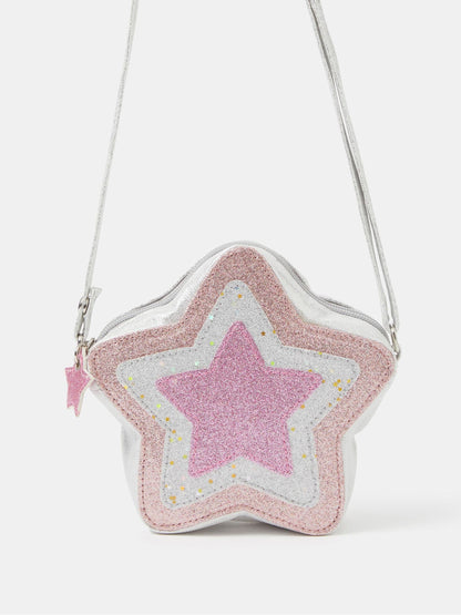 Angels By Accessorize Pink Metallic Star Cross-Body Bag - image 1