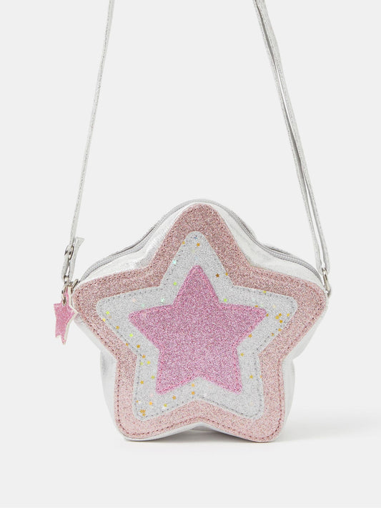 Angels By Accessorize Pink Metallic Star Cross-Body Bag - image 1