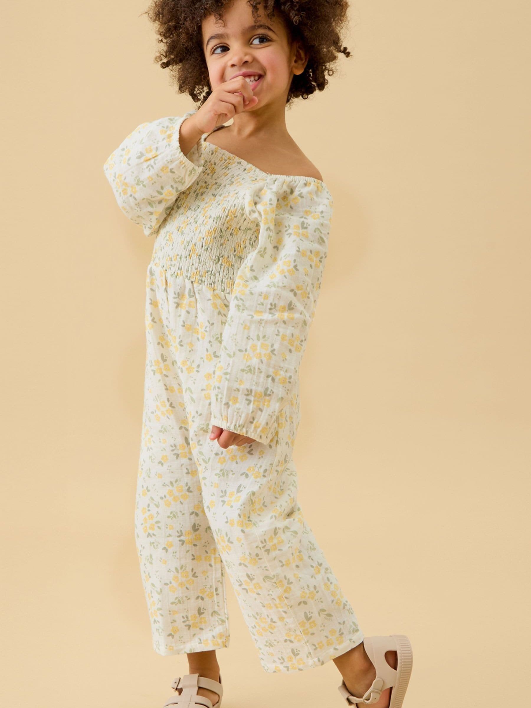 Dsiney Kidz - MORI Cream Floral Muslin Jumpsuit image 1