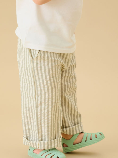 MORI Grey Stripe Seersucker Trousers image 1
