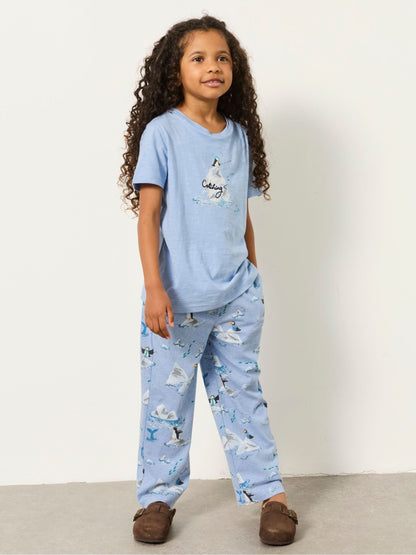 FatFace Kids Light Blue Puffin Pyjama Set (3-12yrs) - image 1