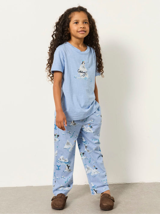 FatFace Kids Light Blue Puffin Pyjama Set (3-12yrs) - image 1