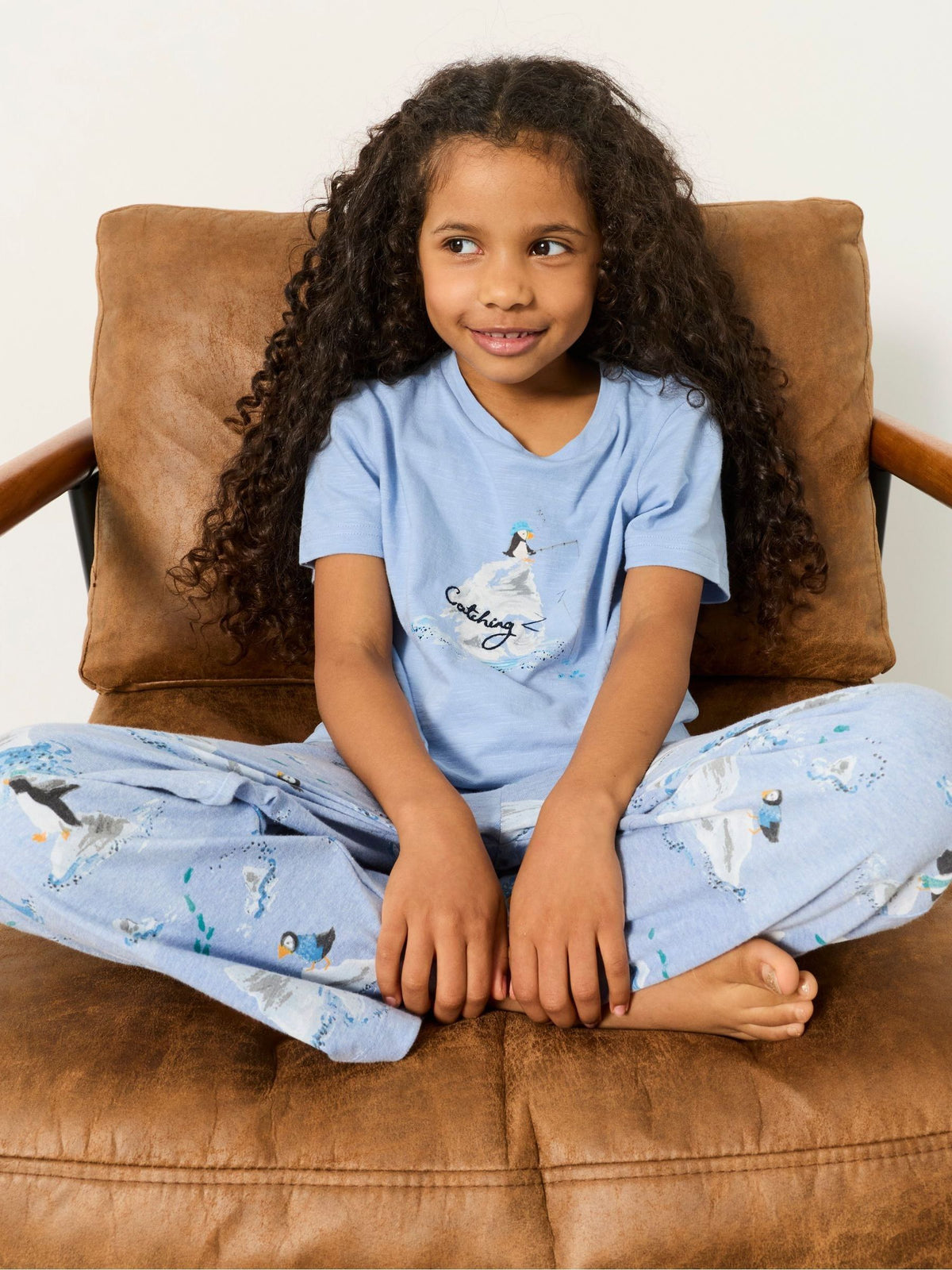 FatFace Kids Light Blue Puffin Pyjama Set (3-12yrs) - image 6