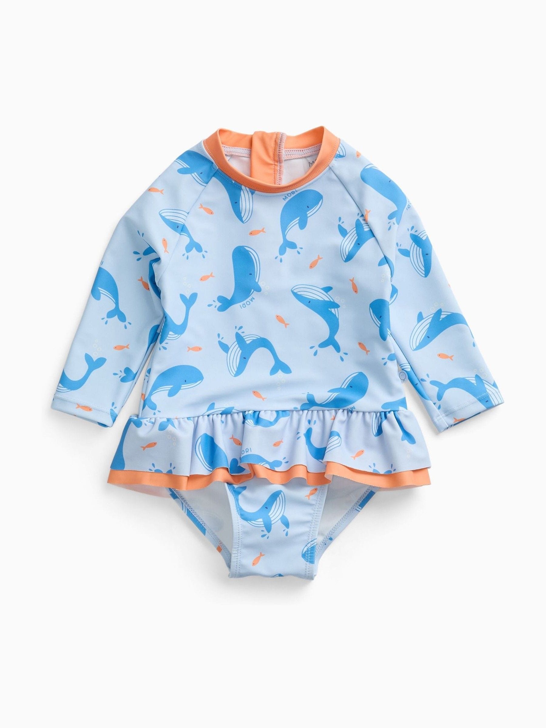 MORI Blue Whale Frill Long Sleeve Swimsuit image 3
