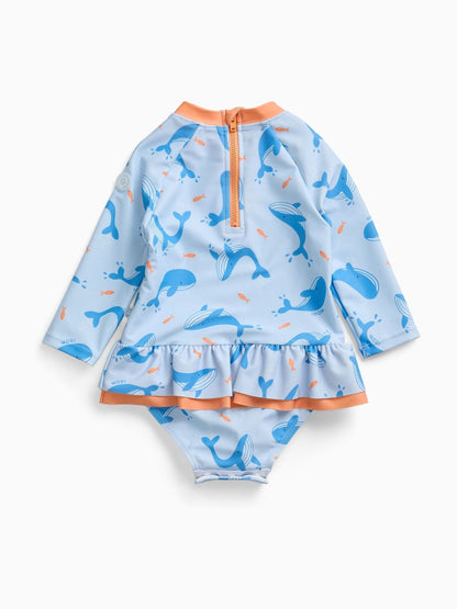 MORI Blue Whale Frill Long Sleeve Swimsuit image 4