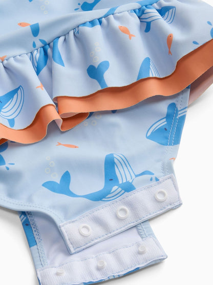 MORI Blue Whale Frill Long Sleeve Swimsuit image 5