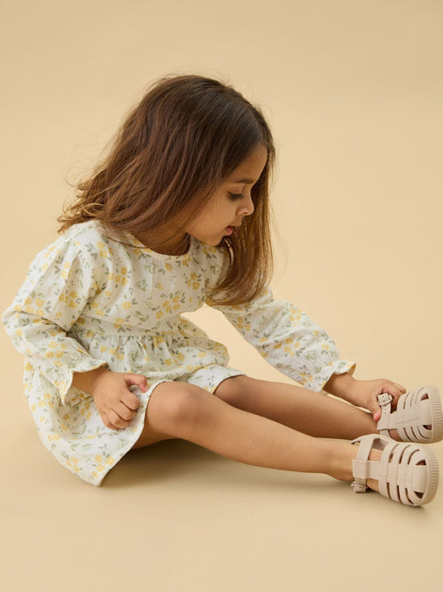 Dsiney Kidz - MORI Cream Floral Muslin Long Sleeve Dress image 1