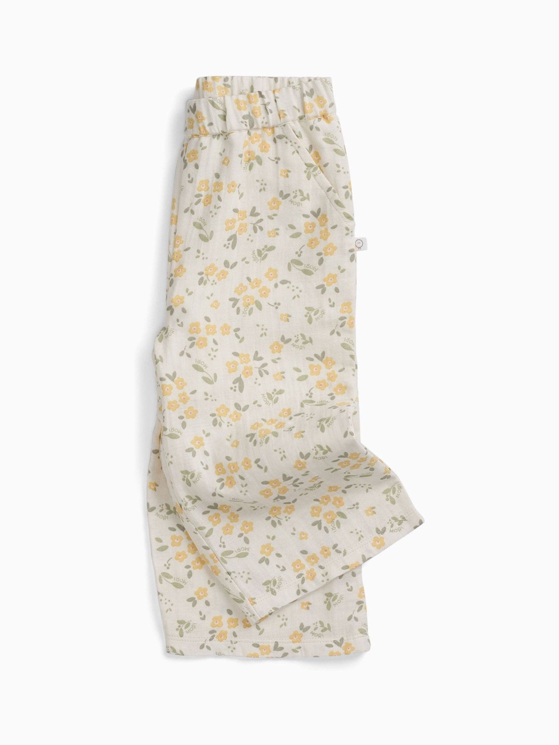 MORI Cream Floral Muslin Trousers image 2