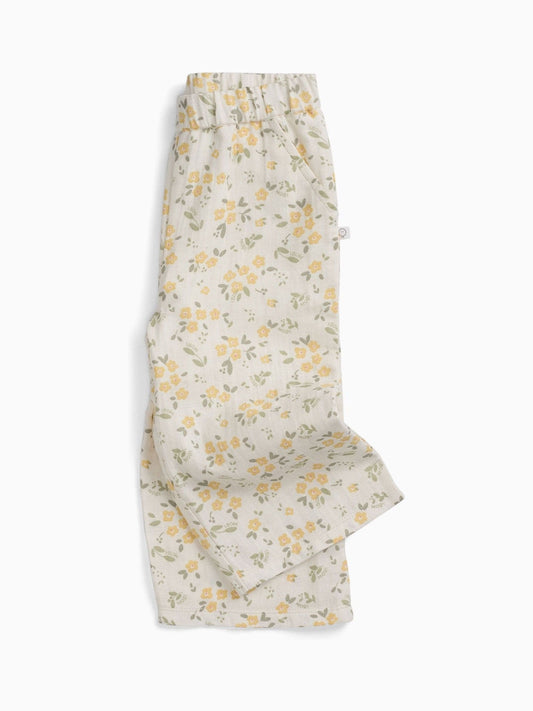 MORI Cream Floral Muslin Trousers image 2