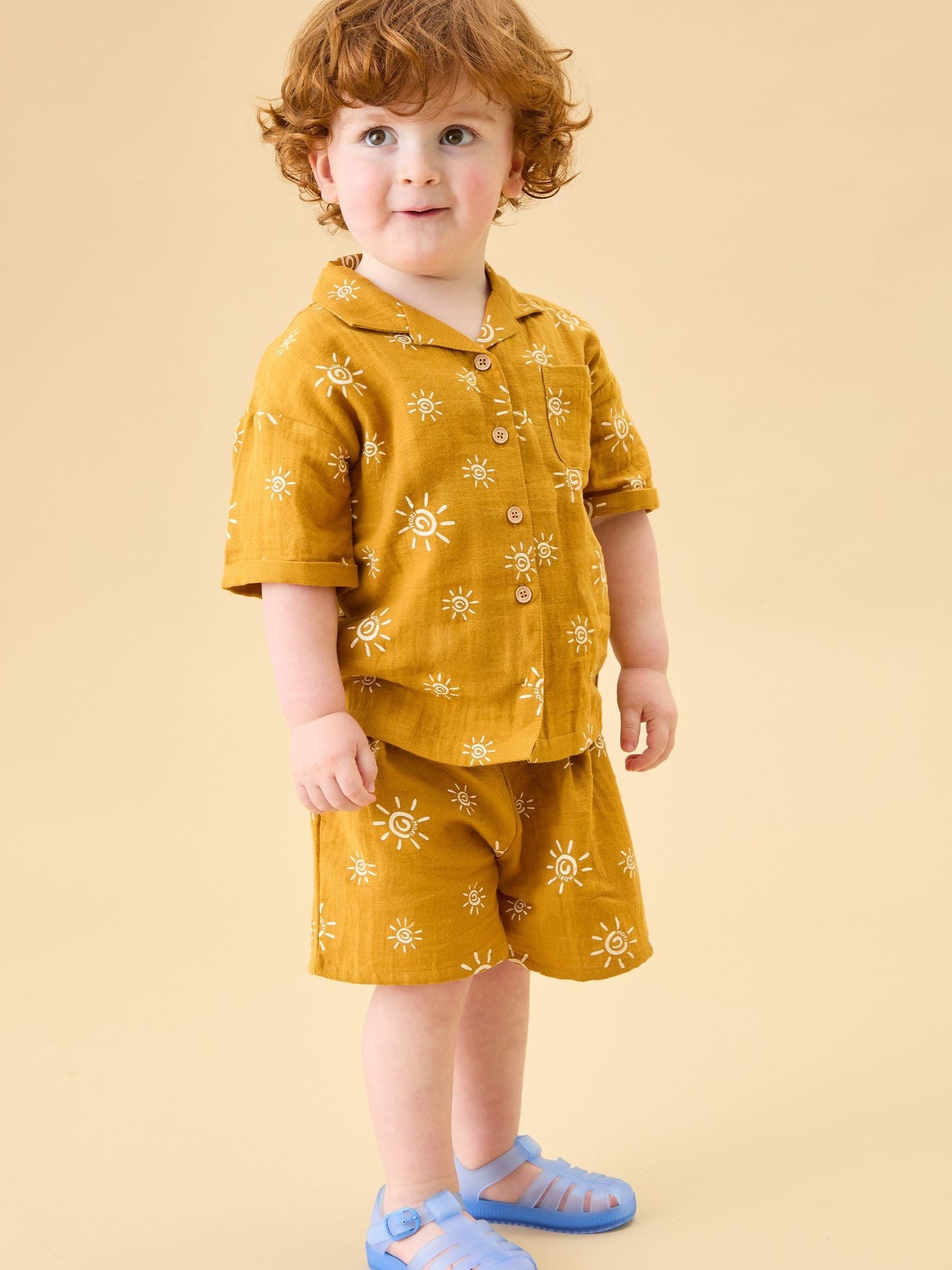 Dsiney Kidz - MORI Yellow Sun Muslin Shorts image 2