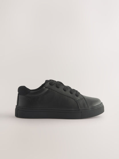 Black Wide Fit (G) Lace Up School Shoes image 1
