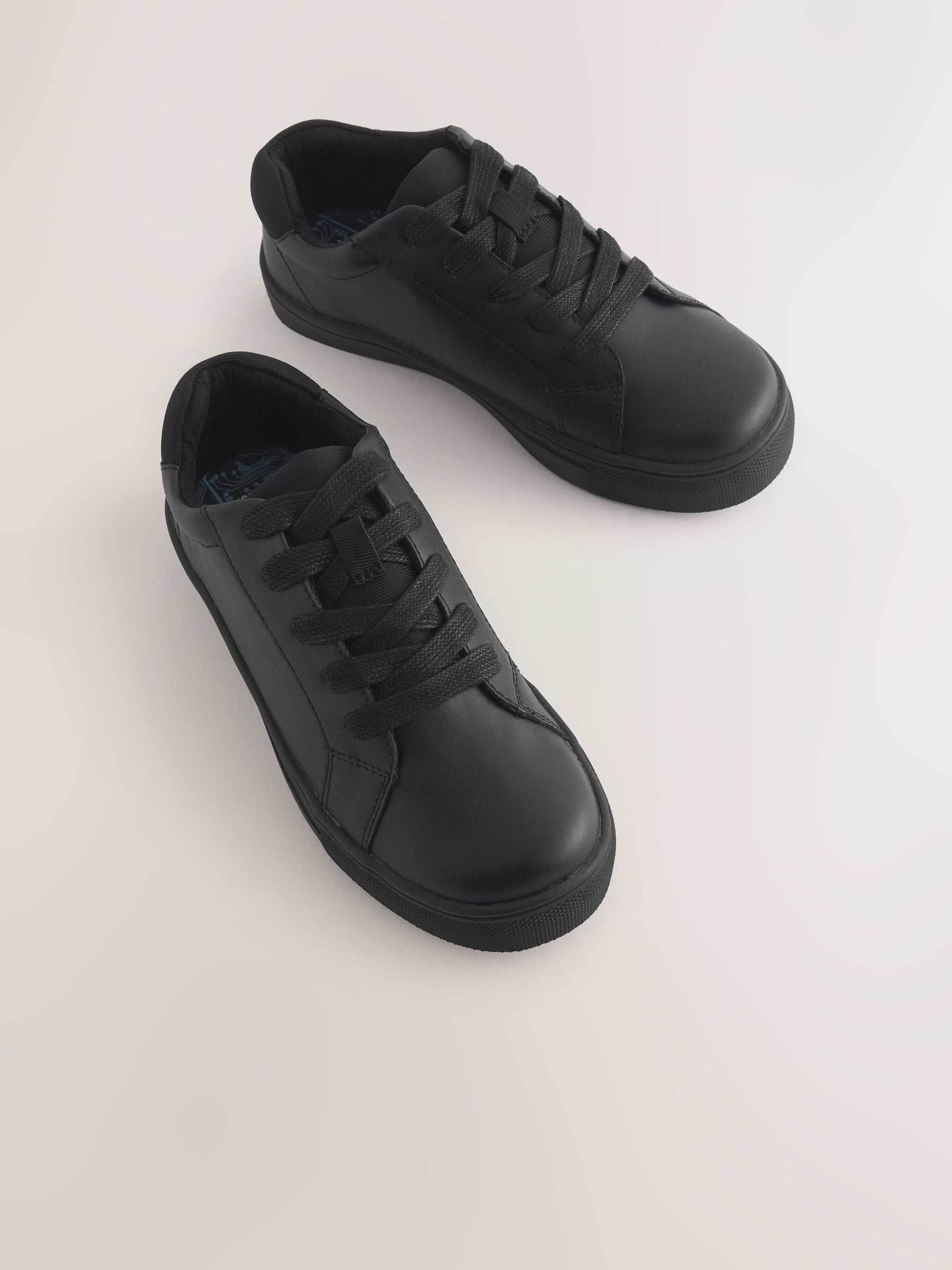 Black Wide Fit (G) Lace Up School Shoes image 2