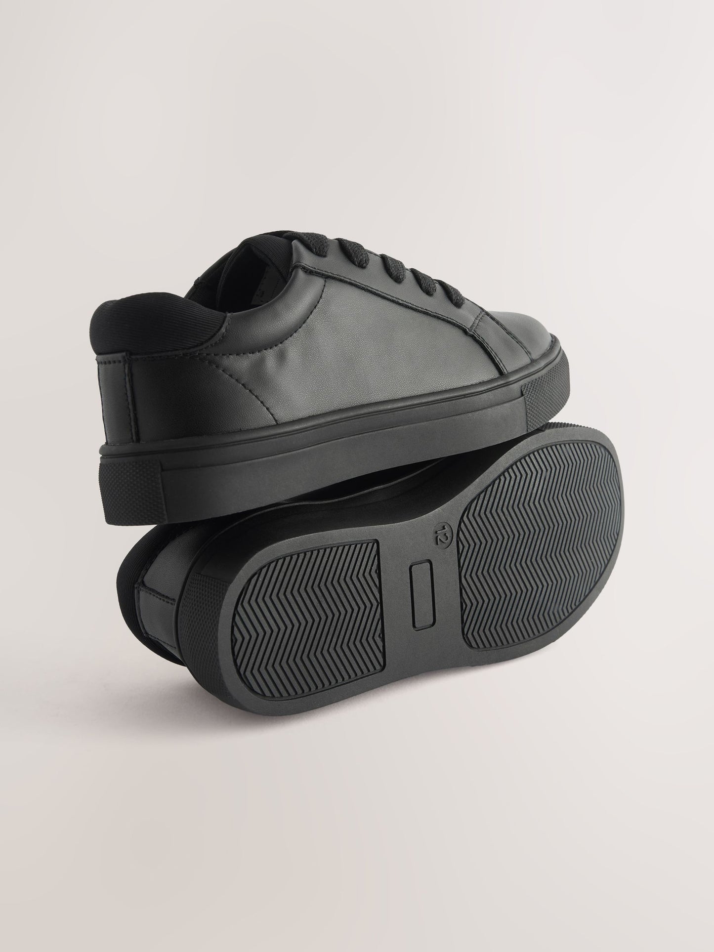 Black Wide Fit (G) Lace Up School Shoes image 4