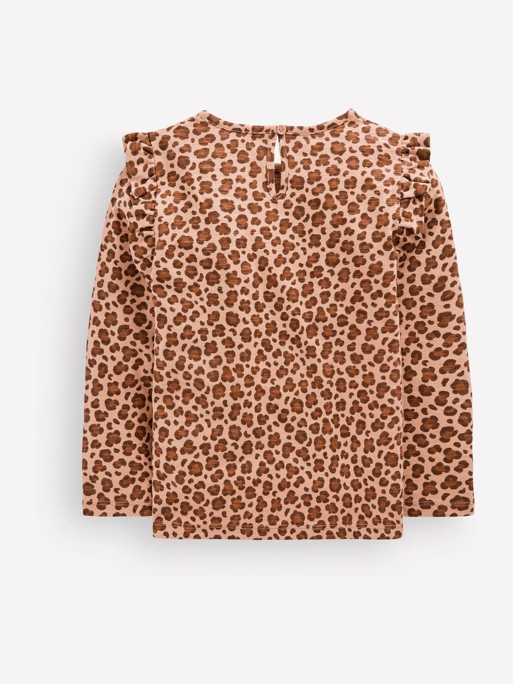 Dsiney Kidz - Boden Brown Frill Sleeve Slub Top image 1