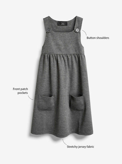 Grey Jersey Stretch Pinafore School Dress (3-14yrs) image 3