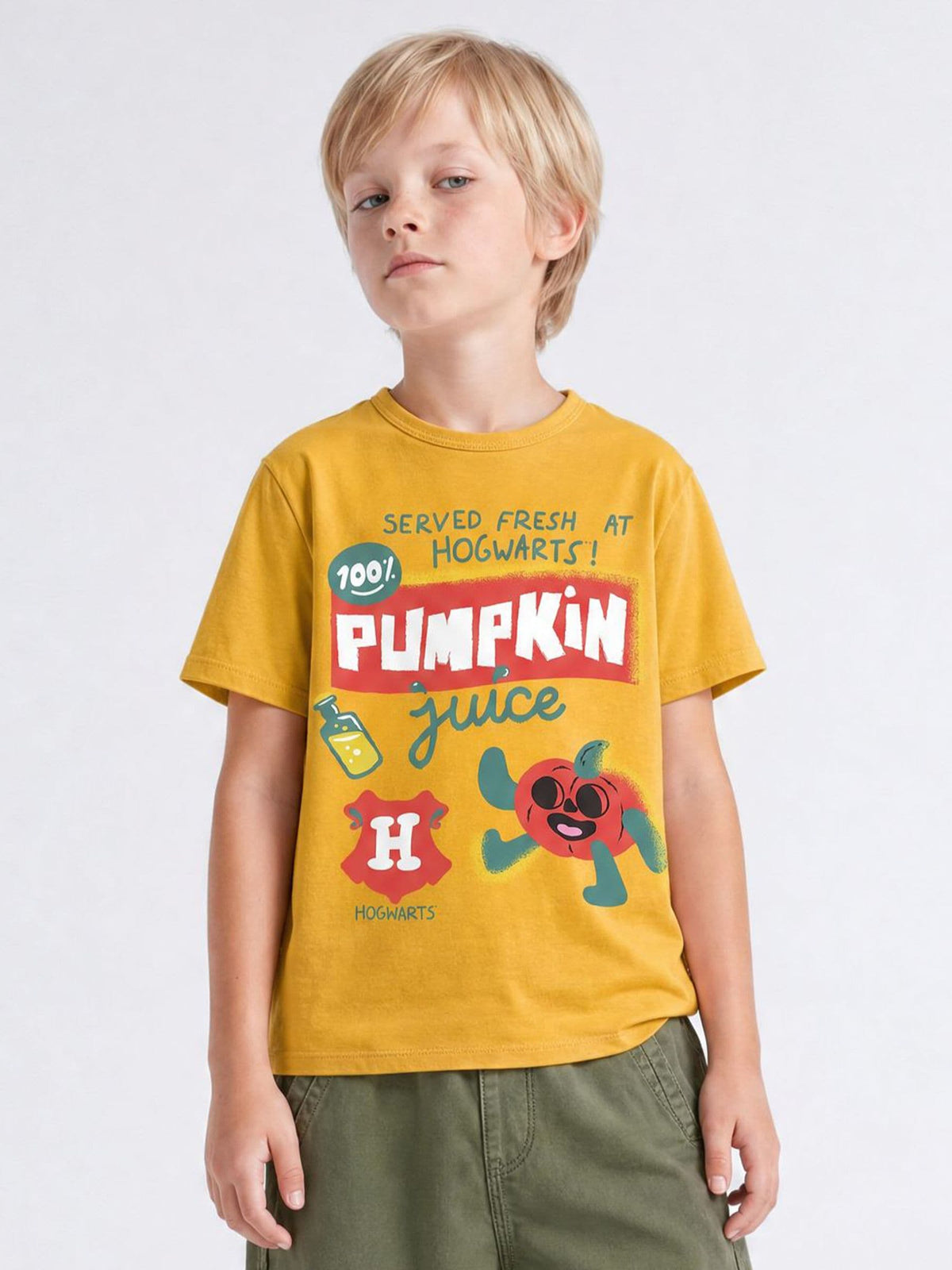 Rags & Rascals Yellow Harry Potter Pumpkin Juice T-Shirt - image 1