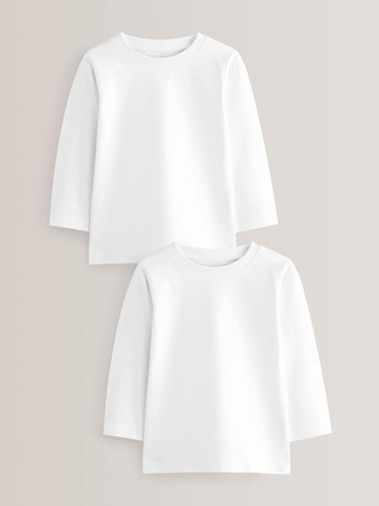 Dsiney Kidz - White 2 Pack Long Sleeve T-Shirts (3mths-7yrs) image 1