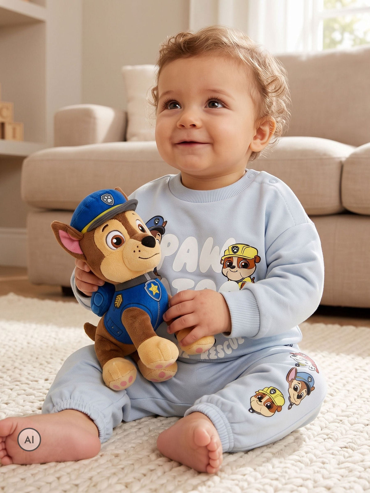 Character Blue PAW Patrol Outfit Chase Marshall And Rubble Sweat Top & Joggers Set - image 9