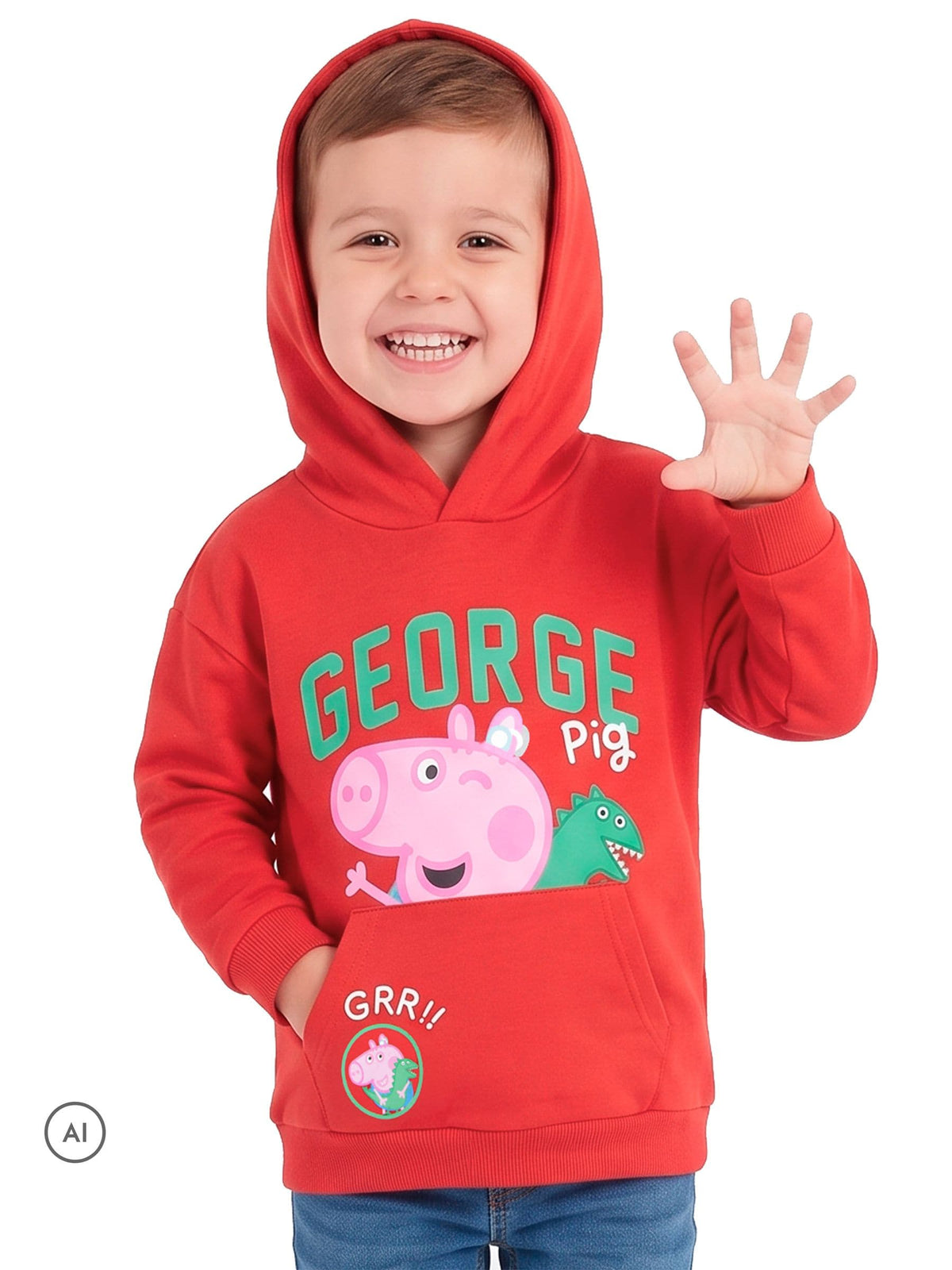 Character Red Peppa Pig George Pig Hoodie - image 4