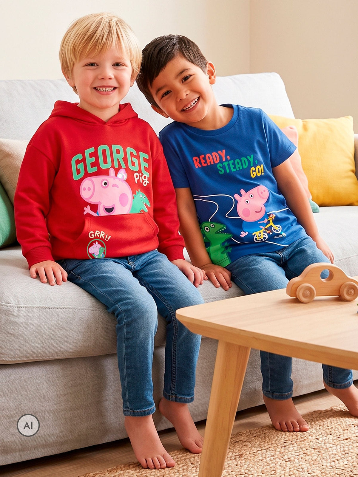 Character Red Peppa Pig George Pig Hoodie - image 9