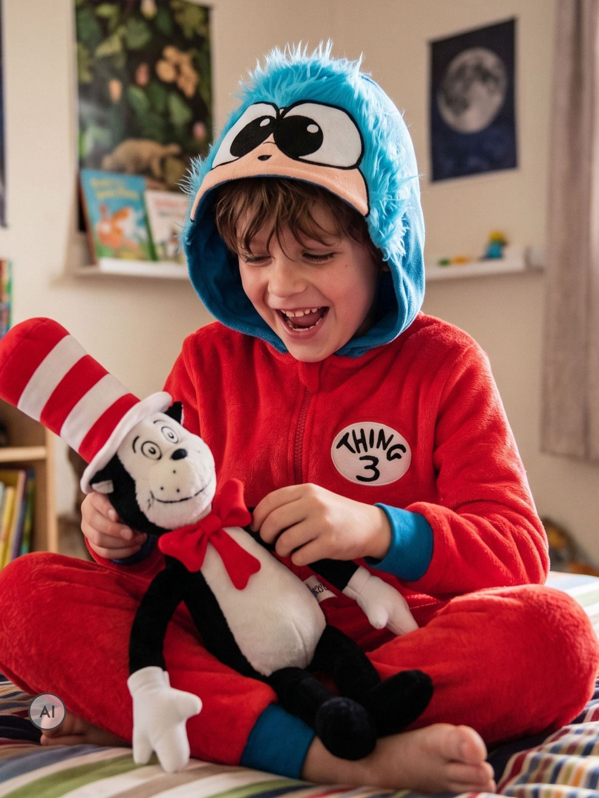 Character Red Cat In The Hat Onesie Thing 3 - image 4