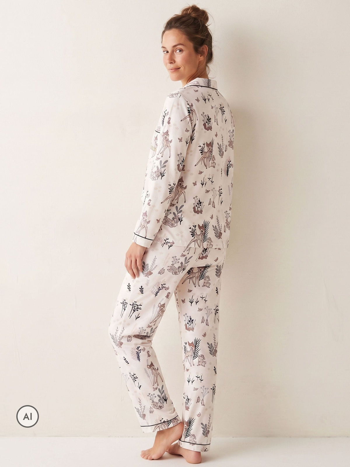 Character White Disney Bambi Button-Up Pyjama Set - image 2