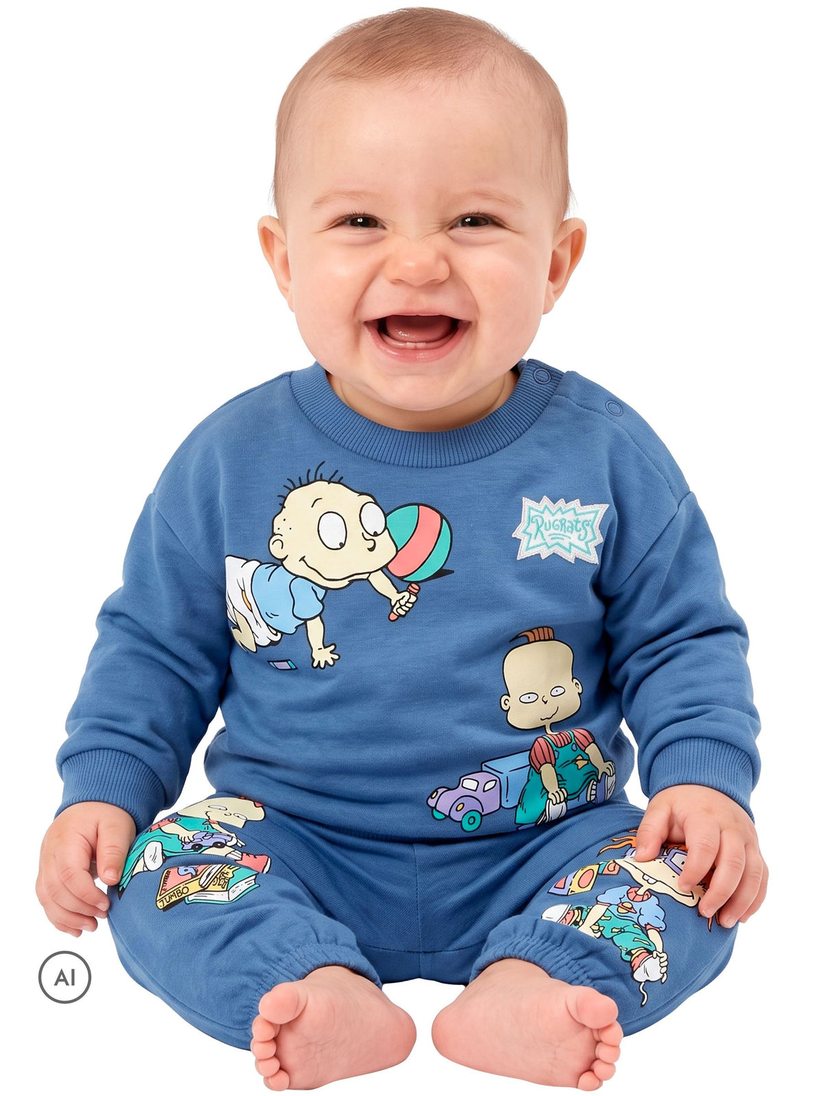 Character Blue Rugrats Outfit Sweat Top & Joggers Set - image 2