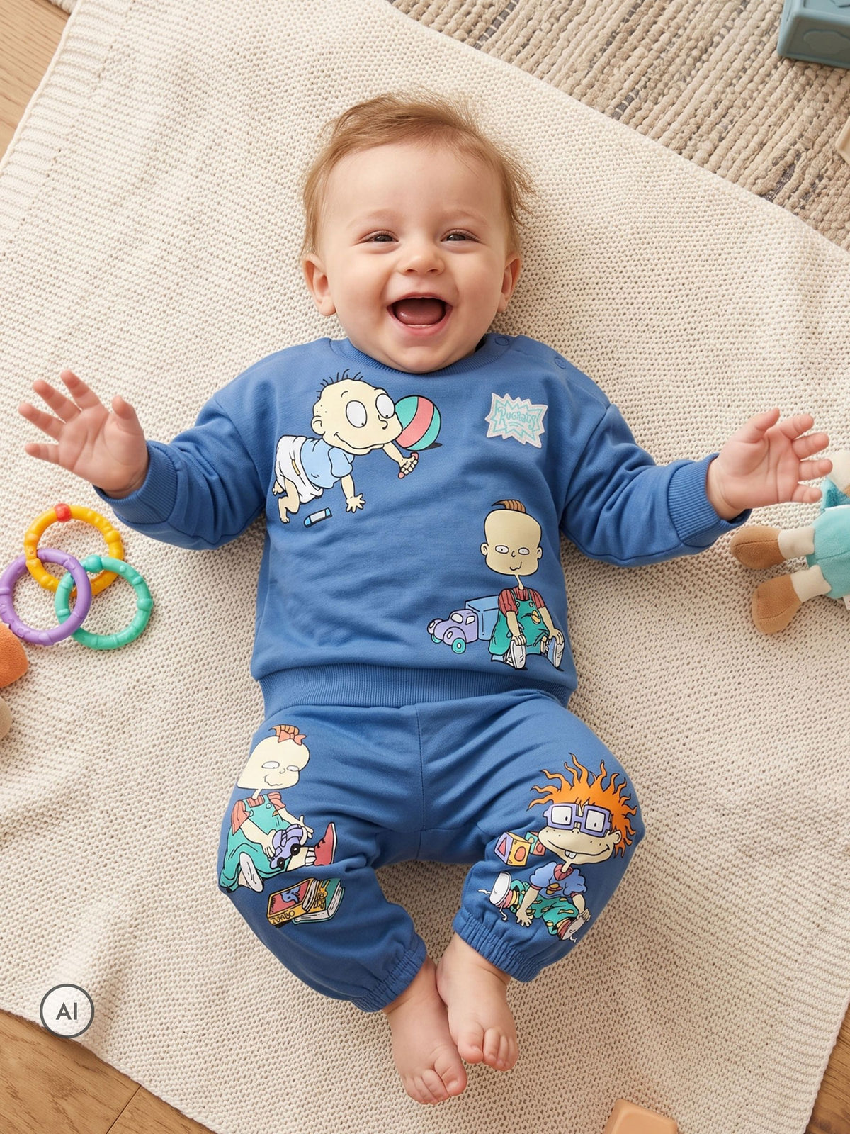 Character Blue Rugrats Outfit Sweat Top & Joggers Set - image 3