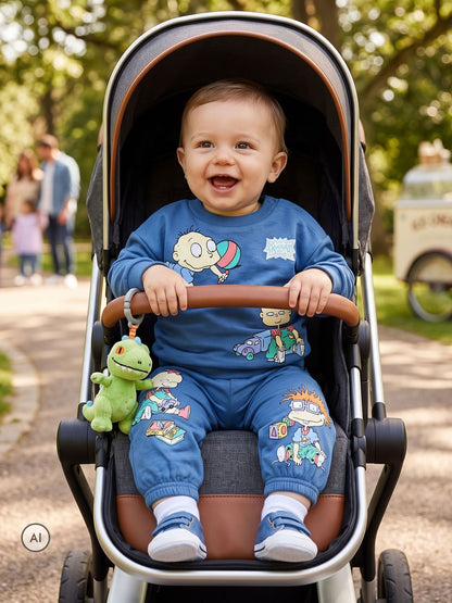 Character Blue Rugrats Outfit Sweat Top & Joggers Set - image 4