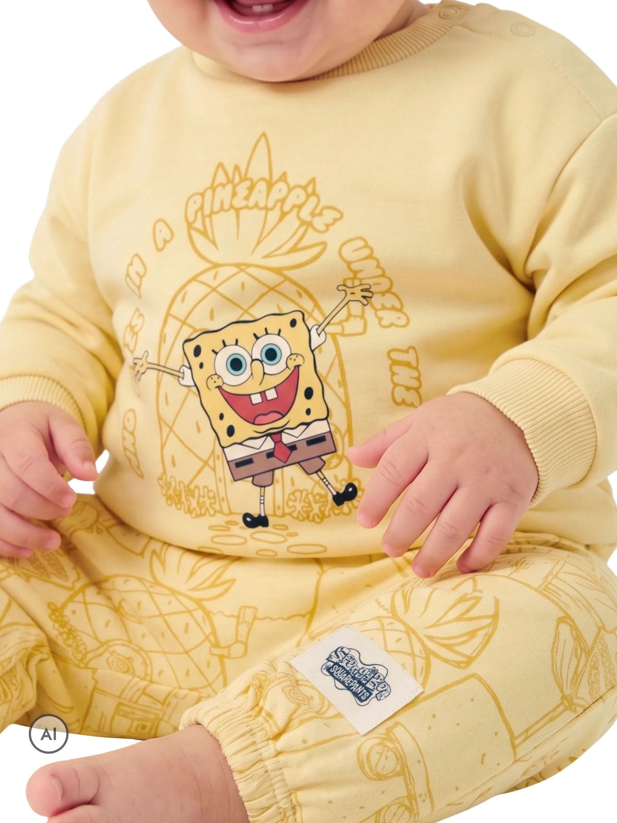 Character Yellow Sponge Bob Square Outfit Sweat Top & Joggers Set - image 4