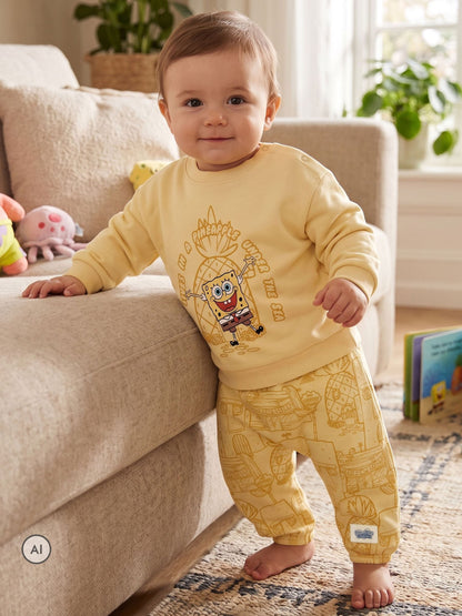 Character Yellow Sponge Bob Square Outfit Sweat Top & Joggers Set - image 6