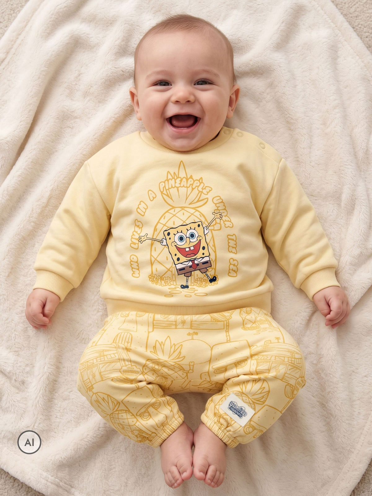 Character Yellow Sponge Bob Square Outfit Sweat Top & Joggers Set - image 7